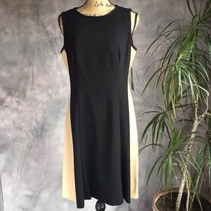 Ralph Lauren Sheath Dress Black & Faux Leather NWT